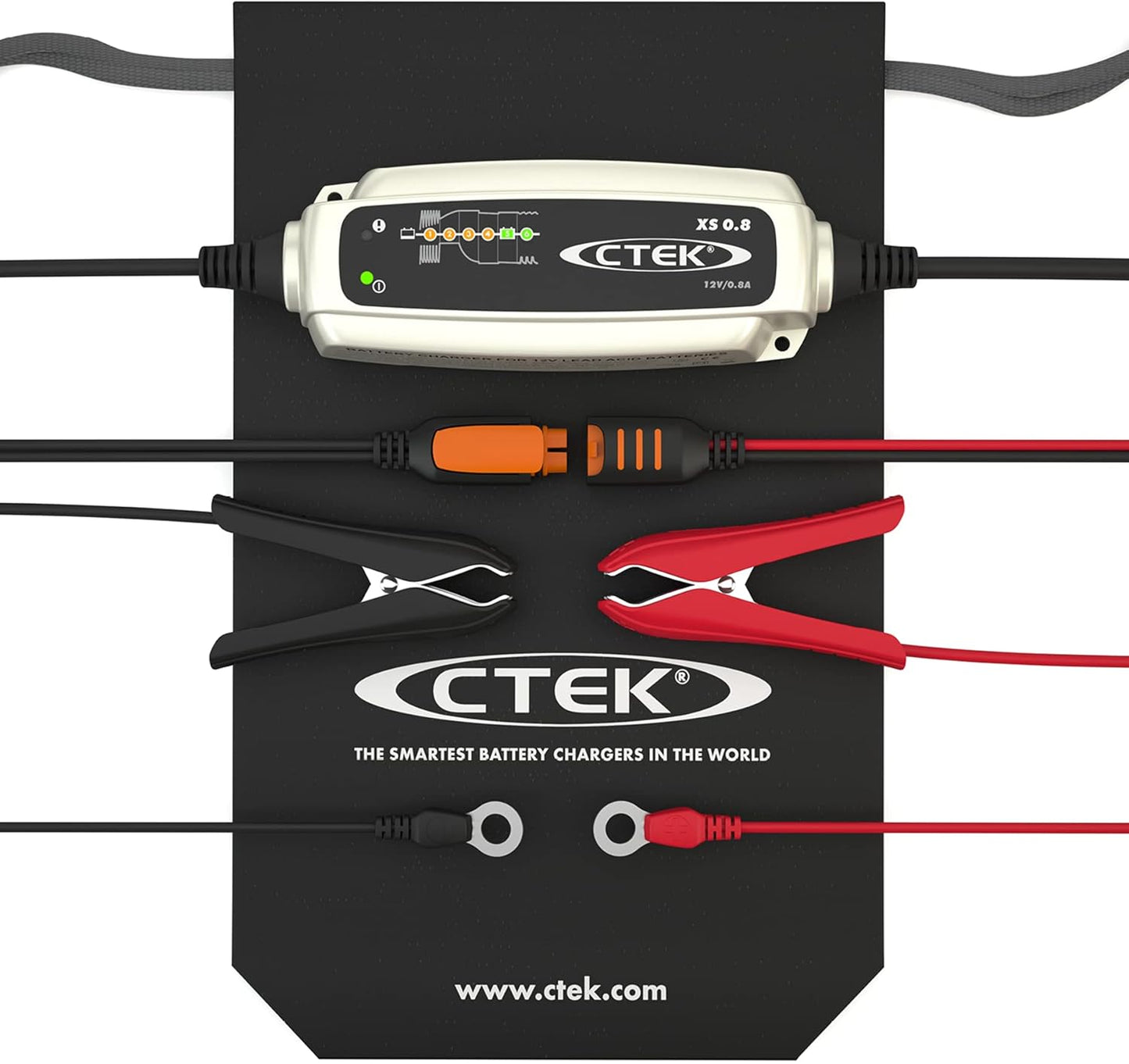 CTEK XS 0.8 Cargador Batería 12V 0.8A, Cargador Inteligente Baterias, Cargador Batería Moto, Quad, Moto De Nieve, Jetski, Moto De Agua Y Cortacésped, Mantenedor De Batería Y Desulfatador De Batería