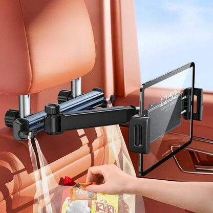 Tablet Holder Mount for Car Headrest Back Seat 360 Rotate Phone Stand Long Arm Adjustable with 2 Hook Fit for 4.7-12 Device