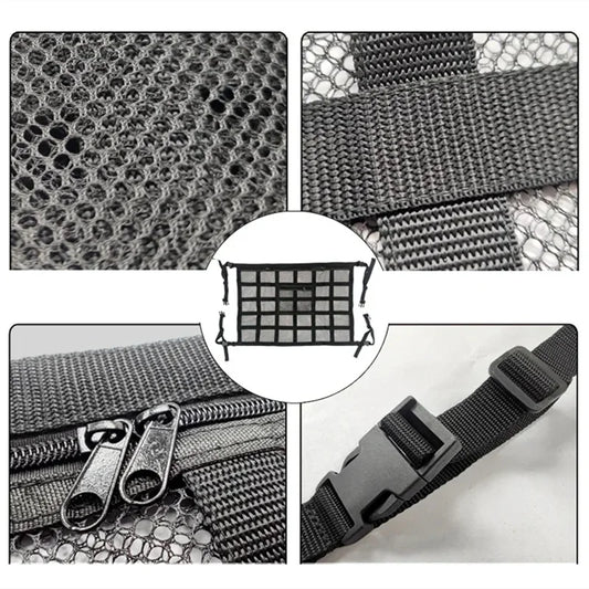 Car Roof Top Ceiling Cargo Net Pocket Mesh Organizer Bag anti Sagging Luggage Storage Net Bag for SUV Van SUV Long Trip Camping