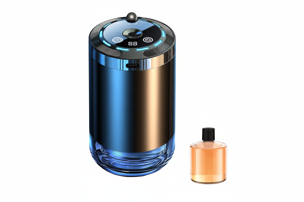 Smart Car Air Freshener, Rechargeable Car Aroma Diffuser, 5 Levels of Adjustable Intelligent Car Diffuser