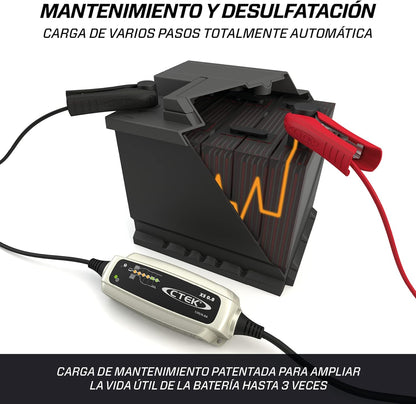 CTEK XS 0.8 Cargador Batería 12V 0.8A, Cargador Inteligente Baterias, Cargador Batería Moto, Quad, Moto De Nieve, Jetski, Moto De Agua Y Cortacésped, Mantenedor De Batería Y Desulfatador De Batería