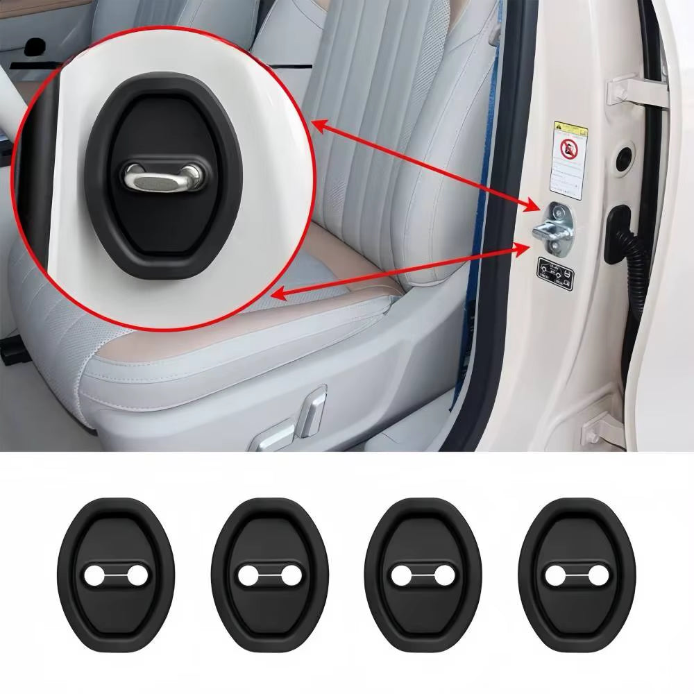 4Pcs/8Pcs Silicone Car Door Lock Buckle Protection Cover Elastic Anti-Collision Shock Absorbing Pad Mute Buffering Cushion