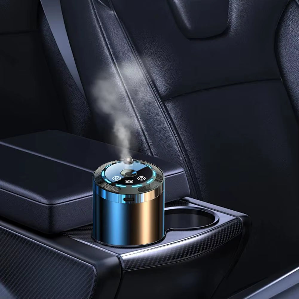 Smart Car Air Freshener, Rechargeable Car Aroma Diffuser, 5 Levels of Adjustable Intelligent Car Diffuser
