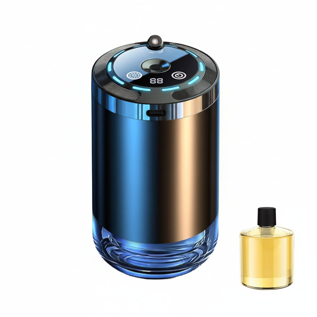 Smart Car Air Freshener, Rechargeable Car Aroma Diffuser, 5 Levels of Adjustable Intelligent Car Diffuser