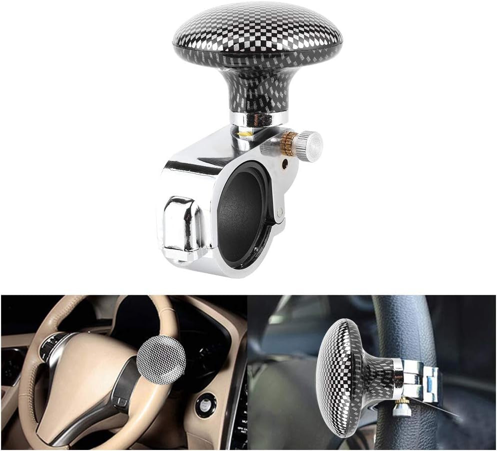 Pomo Universal Para Volante De Coche, Perilla Giratoria De Fibra De Carbono, Bola De Ayuda Para Volante De Coche, Para Discapacitados, Camión, Tractor (Fibra De Carbono)