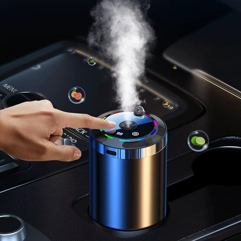 Smart Car Air Freshener, Rechargeable Car Aroma Diffuser, 5 Levels of Adjustable Intelligent Car Diffuser